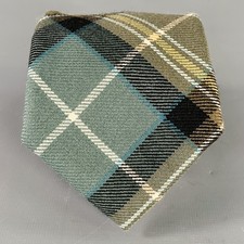 O'CONNELL'S Blue Yellow Plaid Wool Tie