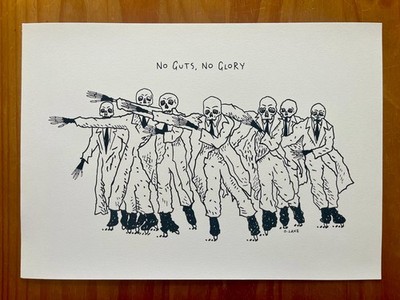 No Guts, No Glory, Limited Edition A3 Kunstdruck, Illustration Oliver Lake, 1/100
