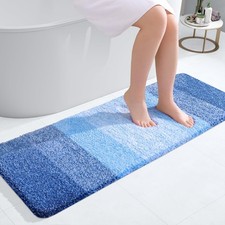 OLANLY Bathroom Runner Rugs Mat 47x17, Extra Soft 47" X 17", Light Royal Blue