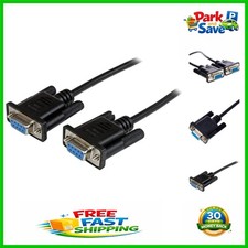 Versatile 1m Black DB9 Null Modem Cable - Female to Female 9-Pin for All Devices