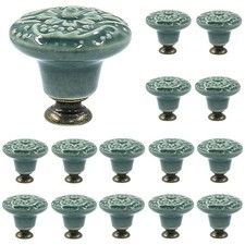 Piutouyar Green Ceramic knobs, Kitchen Cabinet Knobs, Retro Dresser Knobs, Dr...