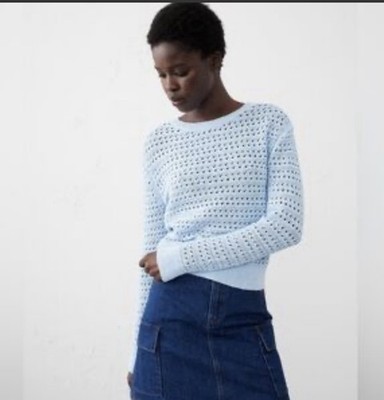 Banana Republic factory Open-KnitClassic Crewneck sweater size S light blue