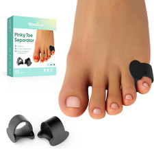 Pinky Toe Separator, 12 Pcs Black Gel Toe Spacers Bunion Corrector