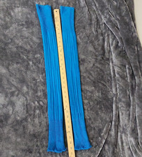 Women  s Blue Ribbed Knit Footless Leg Warmers Knee High One Size 1 Pair