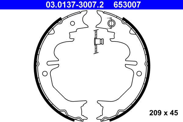 Rear ATE 03.0137-3007.2 Brake Shoe Set, parking brake for LEXUS,TOYOTA