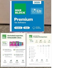 H R Block Tax Software Premium 2025 PC/Mac FREE Fed State  READ Description 