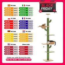 Cactus Cat Tree for Indoor Cats Floor To Ceiling Cat Tower with Scratching Post