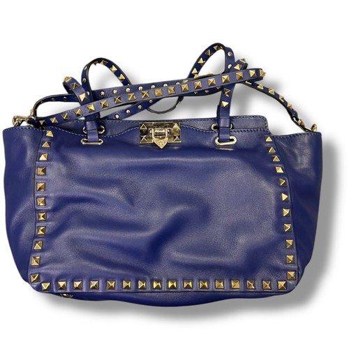 Rockstud Shoulder Bag Blue Valentino Garavani Luxury Leather Handbag BS-H037BOL1