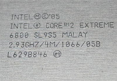 Intel Core 2 Extreme X6800 2,93GHz SL9S5 LGA775   Dual Core CPU