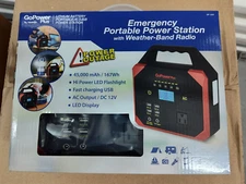 GoPower Plus 45,000 mAh Emergency Power Station GP 200 AC DC Weather Band Radio