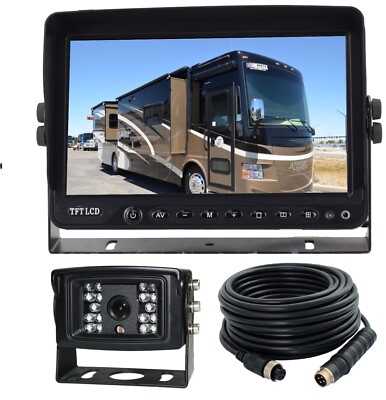 AHD 1080P REAR VIEW CAMERA REVERSE SYSTEM 9'' TFT LCD MONITOR + IR BACKUP CAMERA