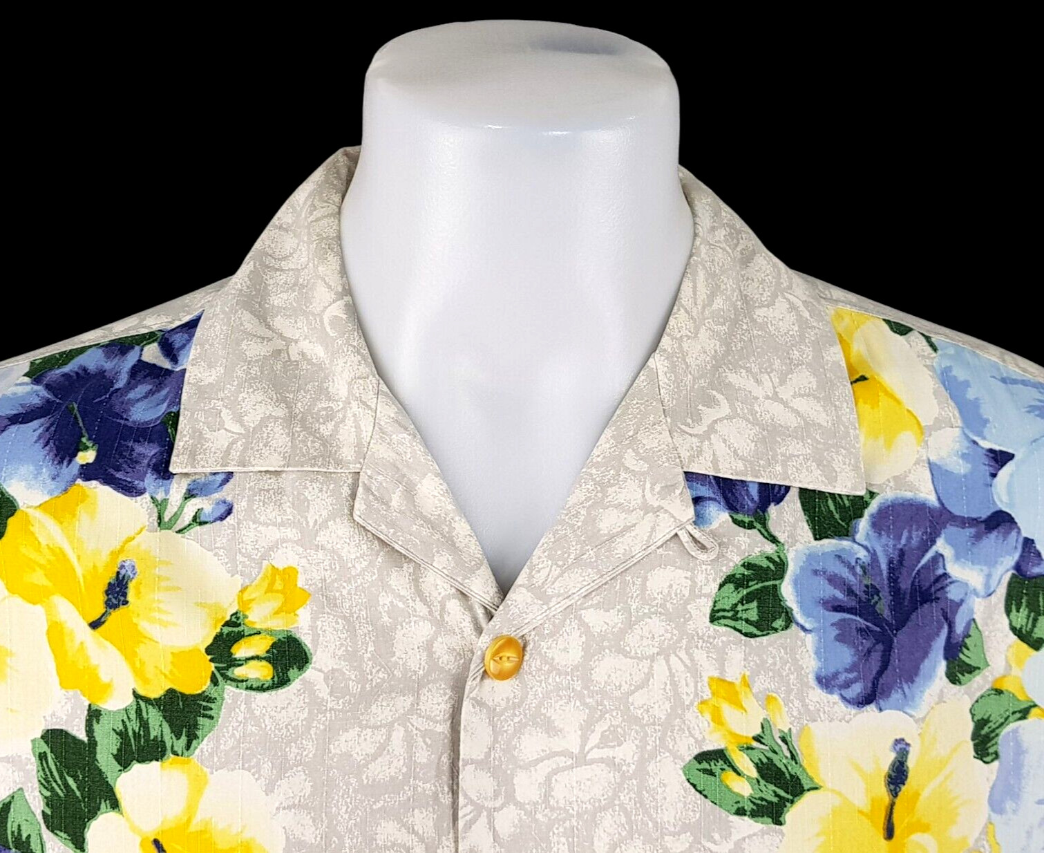 TOMMY BAHAMA Mens 100percent Silk Grey S/S LUXURY HAWAIIAN SHIRT - L - 48" - RRP £119 image 8