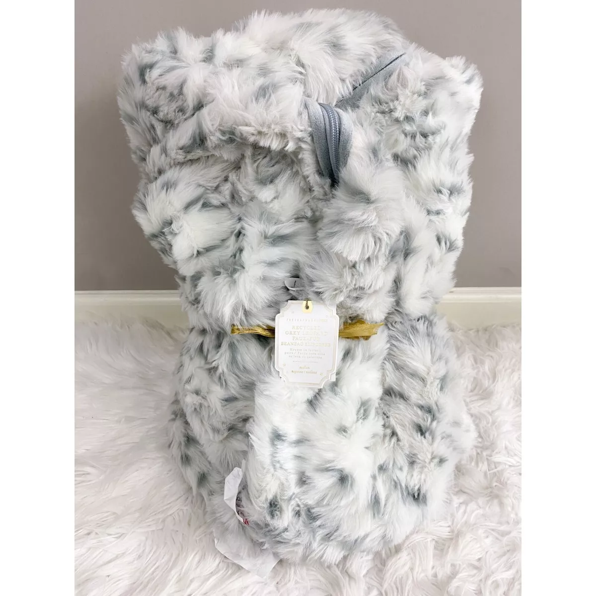 Pottery barn fur bean bag deals