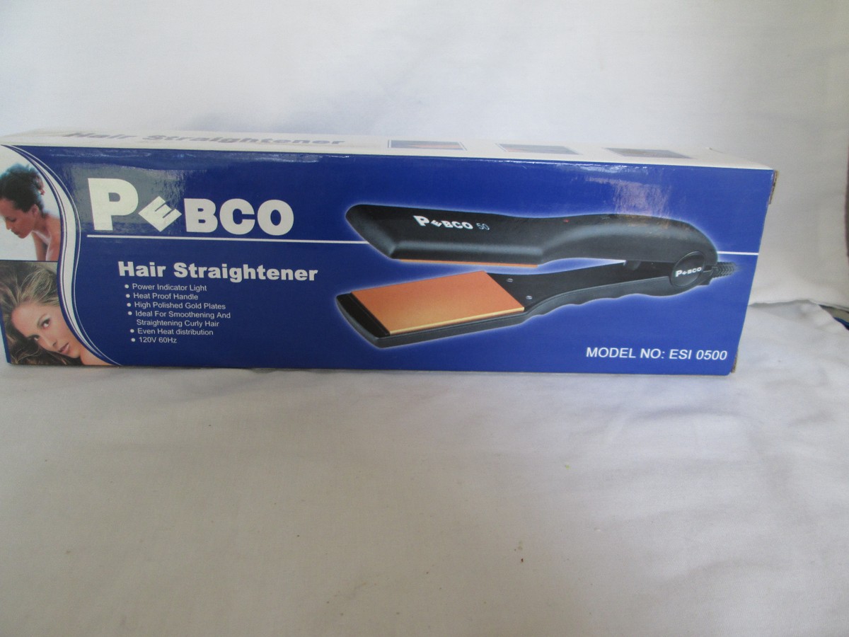 Hair Straightener Ceramic Flat Iron With Gold Plates ESI 0500 Pebco New