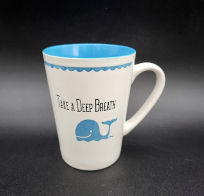 Pfaltzgraff Whale Take A Deep Breath Blue Beach Sea Coffee Mug RARE!