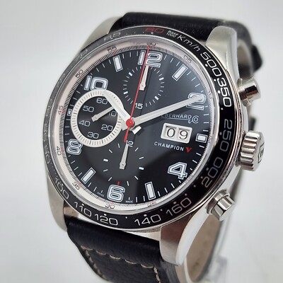 Eberhard & Co Champion V Grande Date 43mm Automatic Mens Black Watch 31064.3