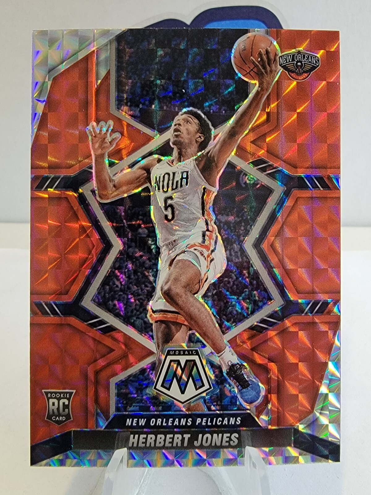 2021-22 Panini Mosaic Basketball Herbert Jones Red Mosaic Prizm Rookie RC #231