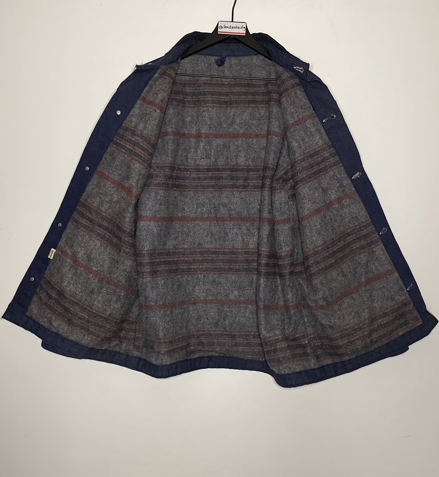 vintage Wrangler blanket lined denim chore jacket coat sanforized Blue Bell image 4