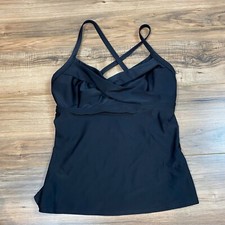 Athleta Tankini Swim Top Underwire Women's Size 34 D/DD Color Black