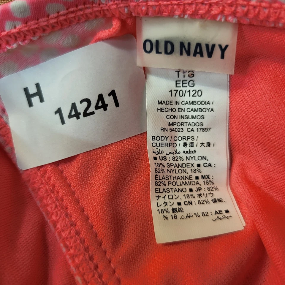 Traje de baño Old Navy para mujer 2XL rosa a lunares una pieza espalda abierta nuevo con etiquetas Foto 2 de 4