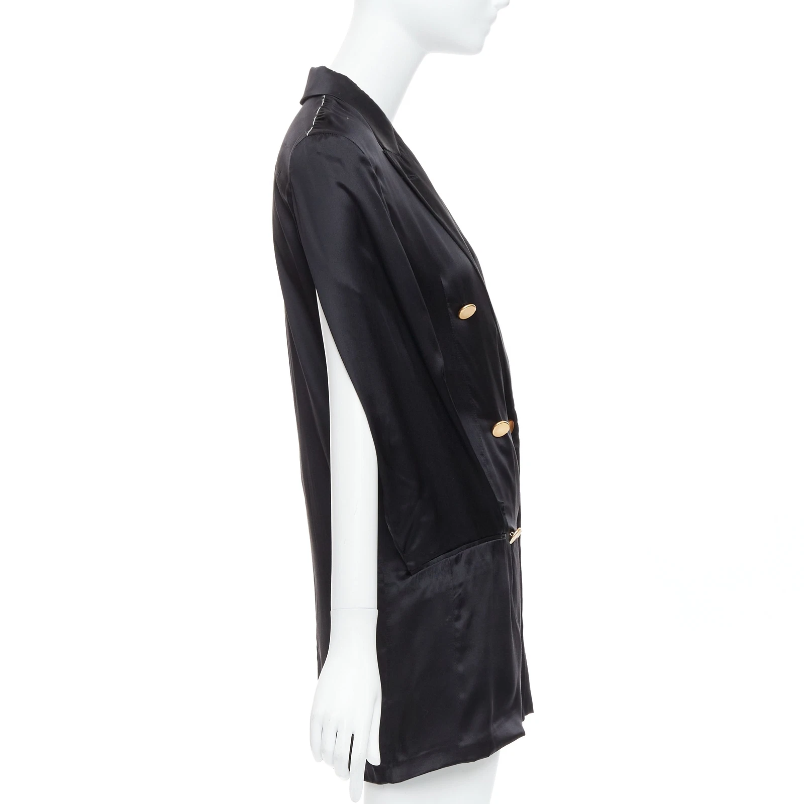 raro abito blazer MAISON MARGIELA 2012 Runway nero manica nascosta IT36 XXS
