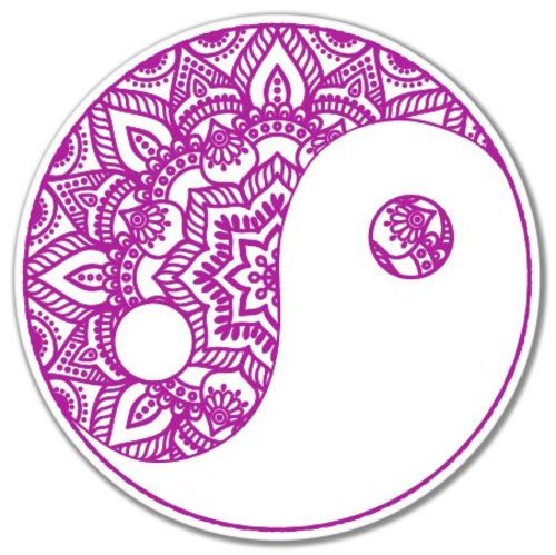 Yin Yang Art Purple Vinyl Sticker Choose Your Size
