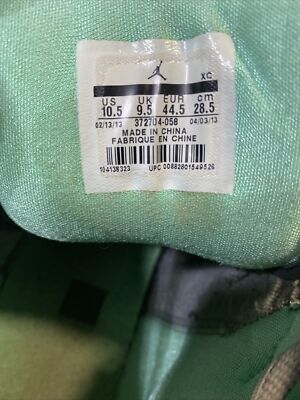 Air Jordan 1 Flight 4 Size 10.5 GREEN GLOW Cement Gray  display picture 1