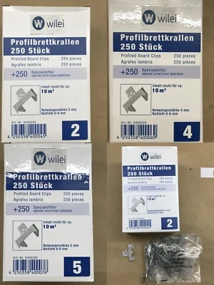 250 Profilbrettlkrallen Profilholzkrallen Paneelkrallen Nut-Feder-Krallen Wilei