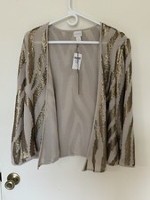 Brand New With Tag CHICOS women's Sequin Cardigan Jacket Blazer Size 1