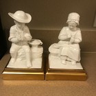 Vtg Italy Museo White  Glazed Man Woman Sculptures Signed Mottahedeh 8 1/2" — photo 2