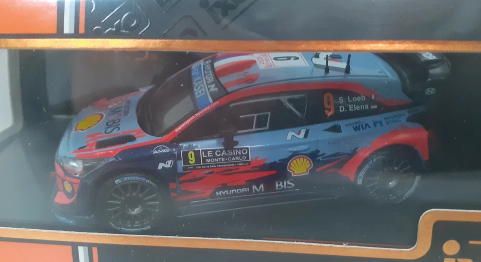 MODELLINO AUTO DIECAST SCALA 1:43 IXO HYUNDAI i20 WRC LOEB RALLY MONTECARLO 2020 - Immagine 3 di 4