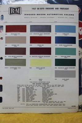 R-M 1957 DE SOTO FIREDOME & FIRELIGHT Paint Chip Color Sample Brochure ...