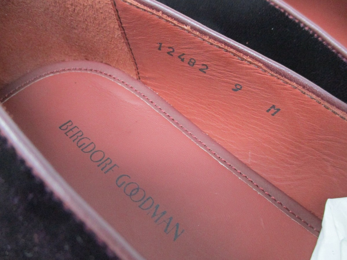 Bergdorf Goodman Burgundy Velvet Tassel Loafers size 9 US  display picture 1