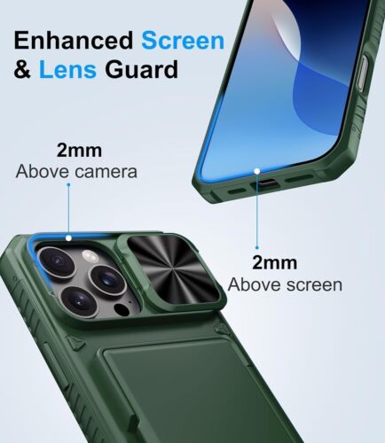 For iPhone 16 Pro Max w/ Military Protection Heavy Duty Case Rugged & Lens Cover - Picture 4 of 7