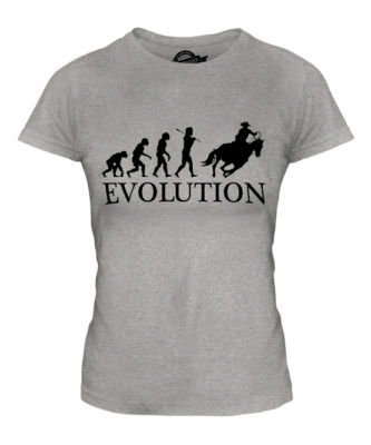 COWBOY EVOLUTION OF MAN LADIES T-SHIRT TEE TOP GIFT CLOTHING FUNNY