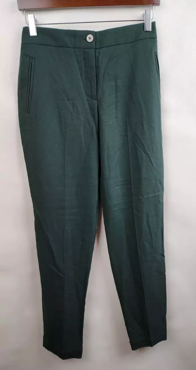 Tory Burch Womens Dress Pants Size 2 Dark Green Wool Blend Tapered