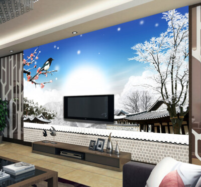 3D Schneeberg Vogel ZHUC18519 Tapete Wandbild Fototapete Abnehmbarer Ann