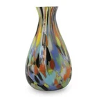 Vintage Italian Murano Millefiori Multi Color Rainbow Small Art Glass Vase MCM