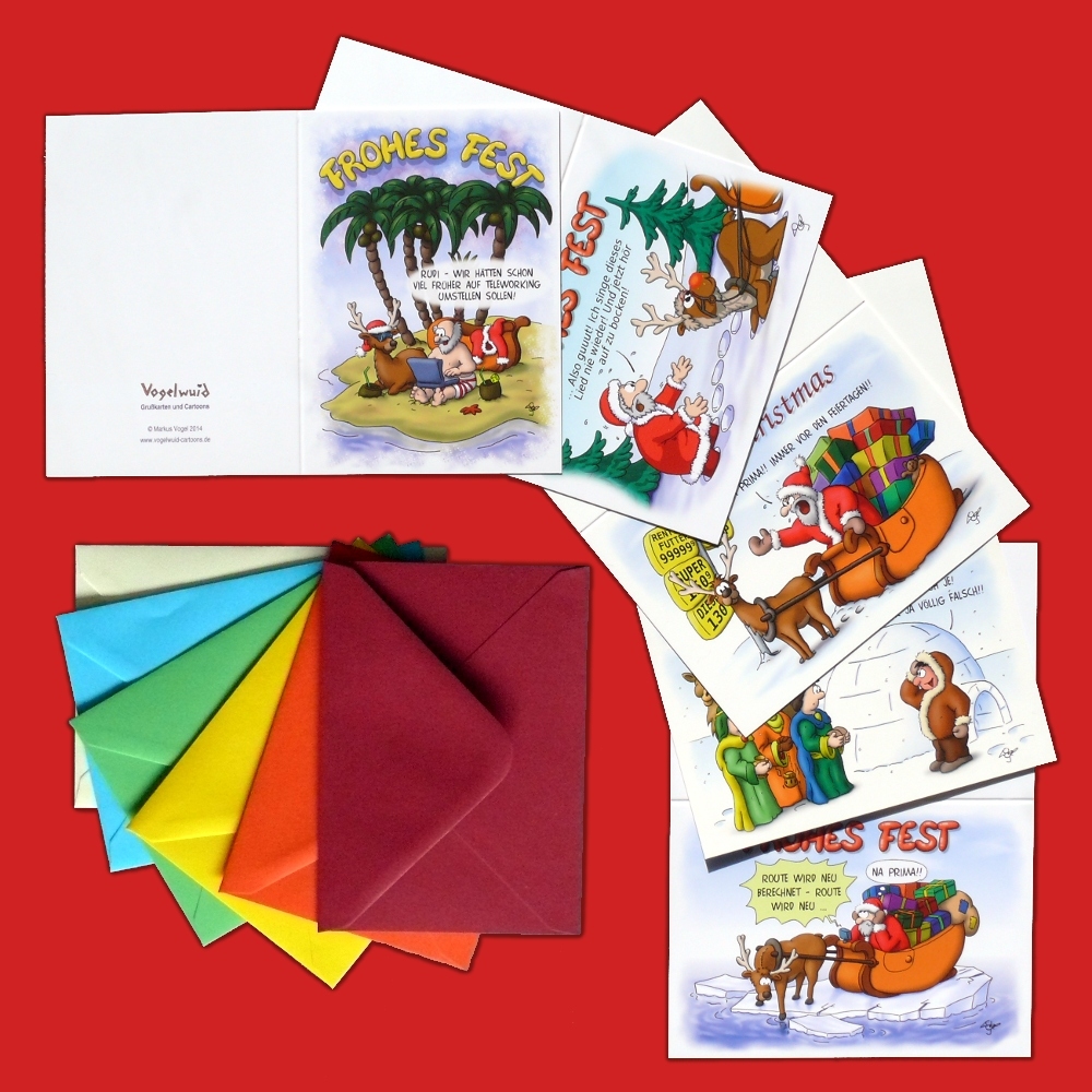 FZOPO Weihnachtskarten-Set | 33 Karten Mit Umschlägen, 12 Designs, 10,4x16 Cm – Festliche Grüße Für Familie & Freunde