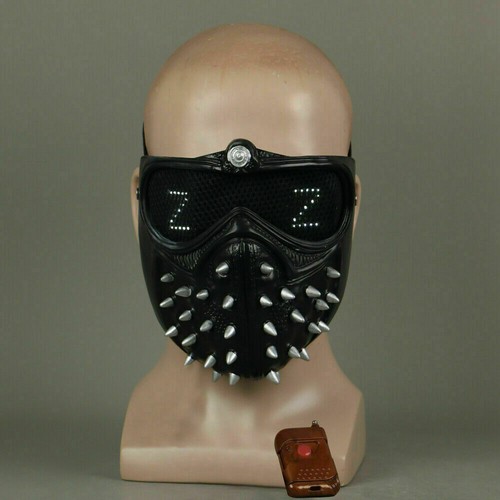 Watch Dogs 2 Mask Cosplay Marcus Wrench LED Remote Control Rivet Halloween Props - Picture 9 of 12