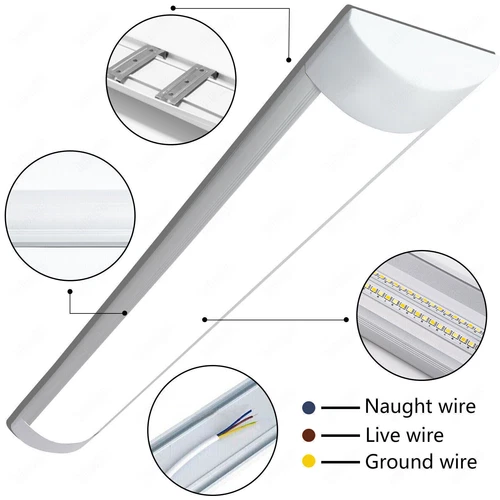 2TIg 40W 120cm LED Röhren 4000K Feuchtraumleuchte Werkstatt Deckenleuchte Lamp - Bild 11 von 15