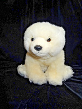 FAO Schwarz White Plush Polar Bear Stuffed Realistic Toy Soft Baby Cub 10" 2019