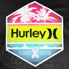 NWT Hurley Long Sleeve Moisture Wicking T-Shirt Rash Guard H2O-Dri Black w/ Logo