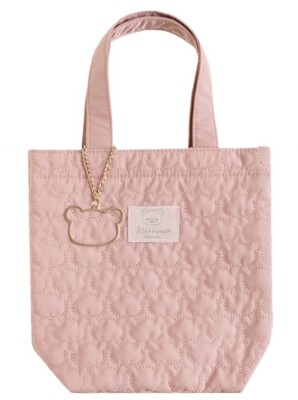 San-X Rilakkuma Dozing with You Mini Tote Bag Pink Quilted Slim Small Handbag