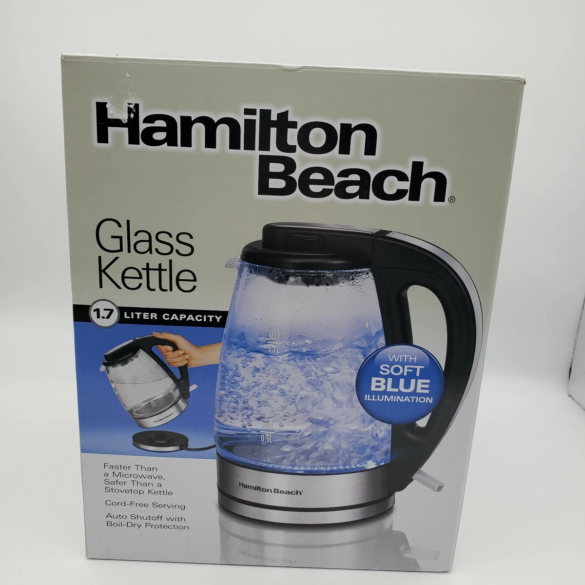 Hamilton Beach Silver Black Portable Temperature Control Electric Kettle  Used