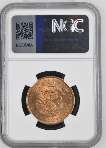1966 MEXICO 20c 20 CENTAVOS NGC MS67 RD - Pop 6 None Higher - Picture 2 of 4