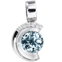WeißGold AnhäNger Aus Aquamarin, Brillanten, 585 Gold, Halsschmuck, Damen