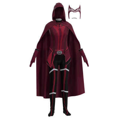 Kids Children Scarlet Witch Cosplay Costume Girl Jumpsuit Halloween Outfit 