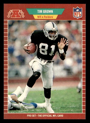 1989 Pro Set #183 Tim Brown HOF Rookie Card RC - 第 1/2 張圖片