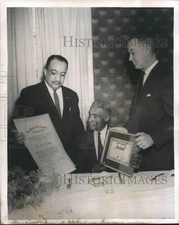 1966 Press Photo Marcus Neustadter, Bradford Coleman, Dudly Andry at Ceremony